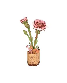 Modern Wooden Puzzle | Pink Carnation