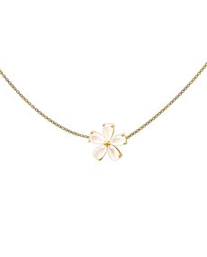 Plumeria Agate Gold Necklace