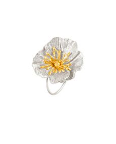 Poppy Silver Adjustable Ring