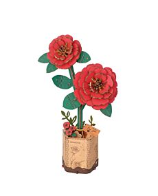 Modern Wooden Puzzle | Red Camelia