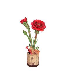 Modern Wooden Puzzle - Red Carnation