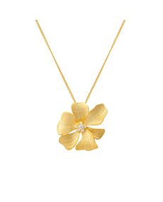 Rose Periwinkle Gold Pendant with Chain