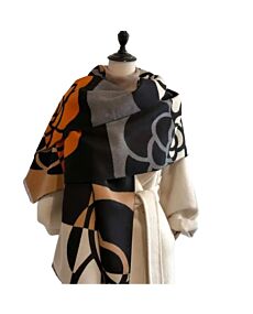 Rose Reversible Wrap - Orange/Black