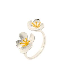 Sakura Bouquet Silver Adjustable Ring