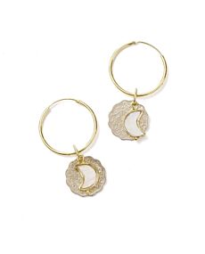 Sikka Coin Dangle Hoop Earrings