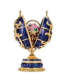 Fabergé Spring Flowers Blue Egg Music Box