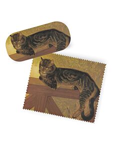 Steinlen Summer Cat on a Baluster Eyeglass Case + Lens Cloth