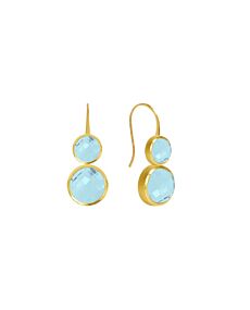 Dean Davidson Iridescent Sky Blue Tulum Double Droplet Earrings
