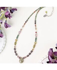 Water Lily Prehnite Simple Necklace