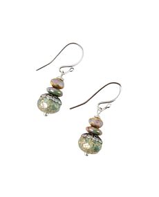 Water Lily Czech Glass Simple Earrings