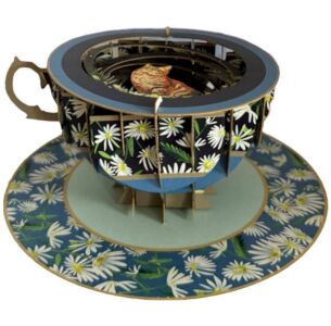 3D Teacup Cat Popup Greeting Card