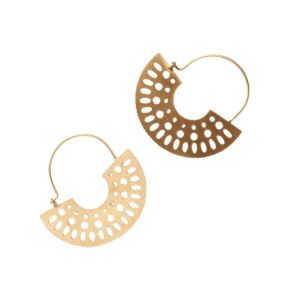 Abhaya Cutout Gold Hoop Earrings