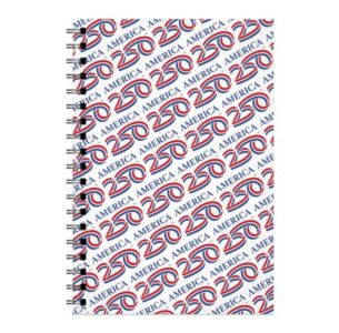 America250 Logo Pattern Spiral Notebook