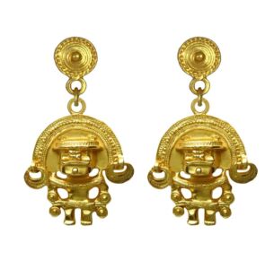 Anthropomorphic Figure Dangle Earrings