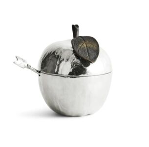 Michael Aram Apple Honey Pot with Spoon - Silver