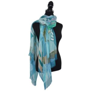 Artful Nanette Blue Floral Scarf