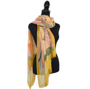 Artful Nanette Yellow Floral Scarf