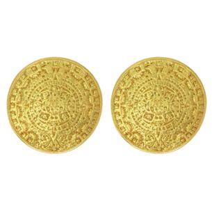 Aztec Calendar Stud Earrings