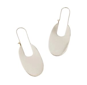 Bhavani Elongated Silver Hoop Earrings