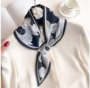 Black & White Bouquet Loop Scarf