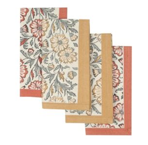 Bloom Sienna Hand Block Printed Napkin Set