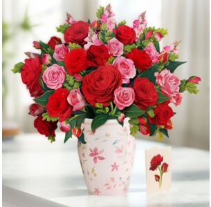Blooming Roses Grande Pop-Up Flower Bouquet