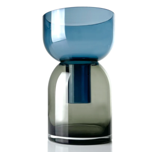 Flip Vase Glass Vase - Blue and Gray