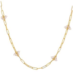 Bumblebee Paperclip Gold Necklace