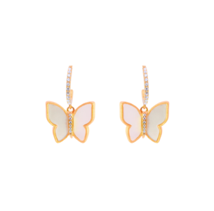 Butterfly Mother of Pearl Drop Earrings