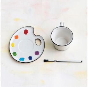 Ceramic Paint Palette Teacup with Saucer