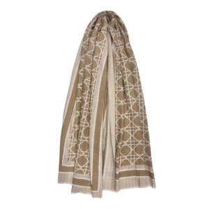 Circle Square Lightweight Beige Scarf