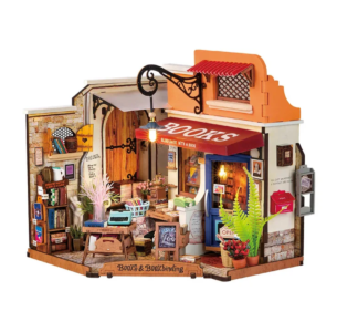 Corner Bookstore DIY Miniature House Kit
