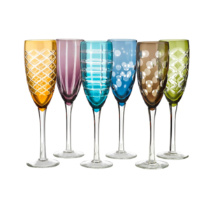 Cuttings Champagne Glass - Six Colors