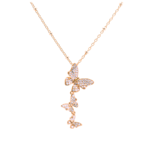 Dancing Butterfly Gold Necklace