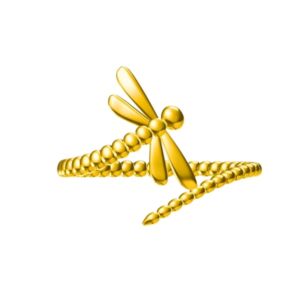 Dragonfly Gold Adjustable Ring