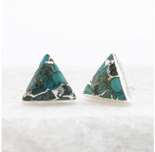 Ellie Triangle Turquoise Studs