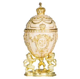 Fabergé Egg Lion Trinket Cream Jewel Box