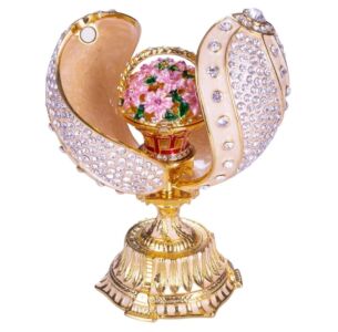 Fabergé Twisted Cream Egg Jewelry Box with Basket