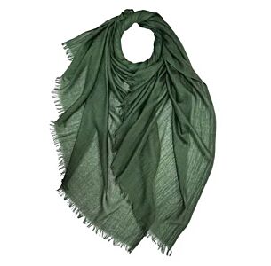 Classic Plain Cotton Blend Scarf - Forest Green