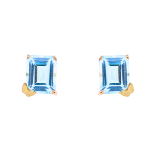 Butterfly Aquamarine Gold Studs