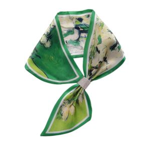 Botanical Impression Green Gem Loop Scarf