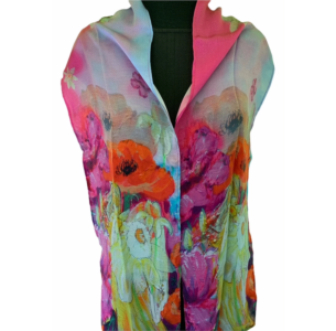 Nina J Happy Flower Spirits Silk Scarf
