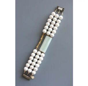 David Aubrey Jade and White Turquoise Bracelet