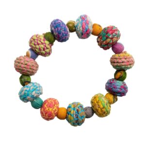 Kantha Threaded Bauble Bracelet