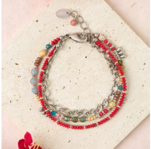 Anne Vaughan Leilani Czech Glass Multistrand Bracelet