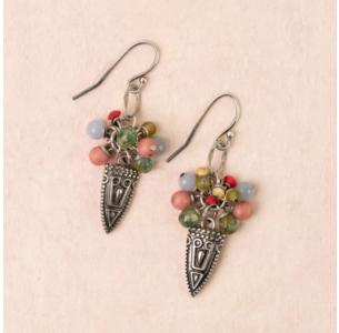 Anne Vaughan Leilani Czech Glass Cluster Earrings