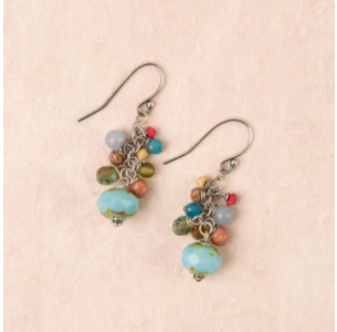 Anne Vaughan Leilani Czech Glass Cluster Earrings