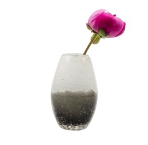 Ligne Glass Egg Black and White Modern Flower Vase