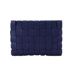 Lindy Woven Clutch - Navy