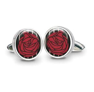 Charles Rennie Mackintosh Lady with Rose Cufflink